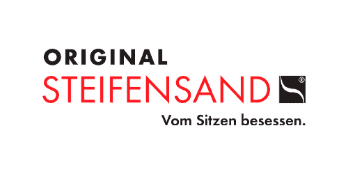 Original Steifensand logo med slogan
